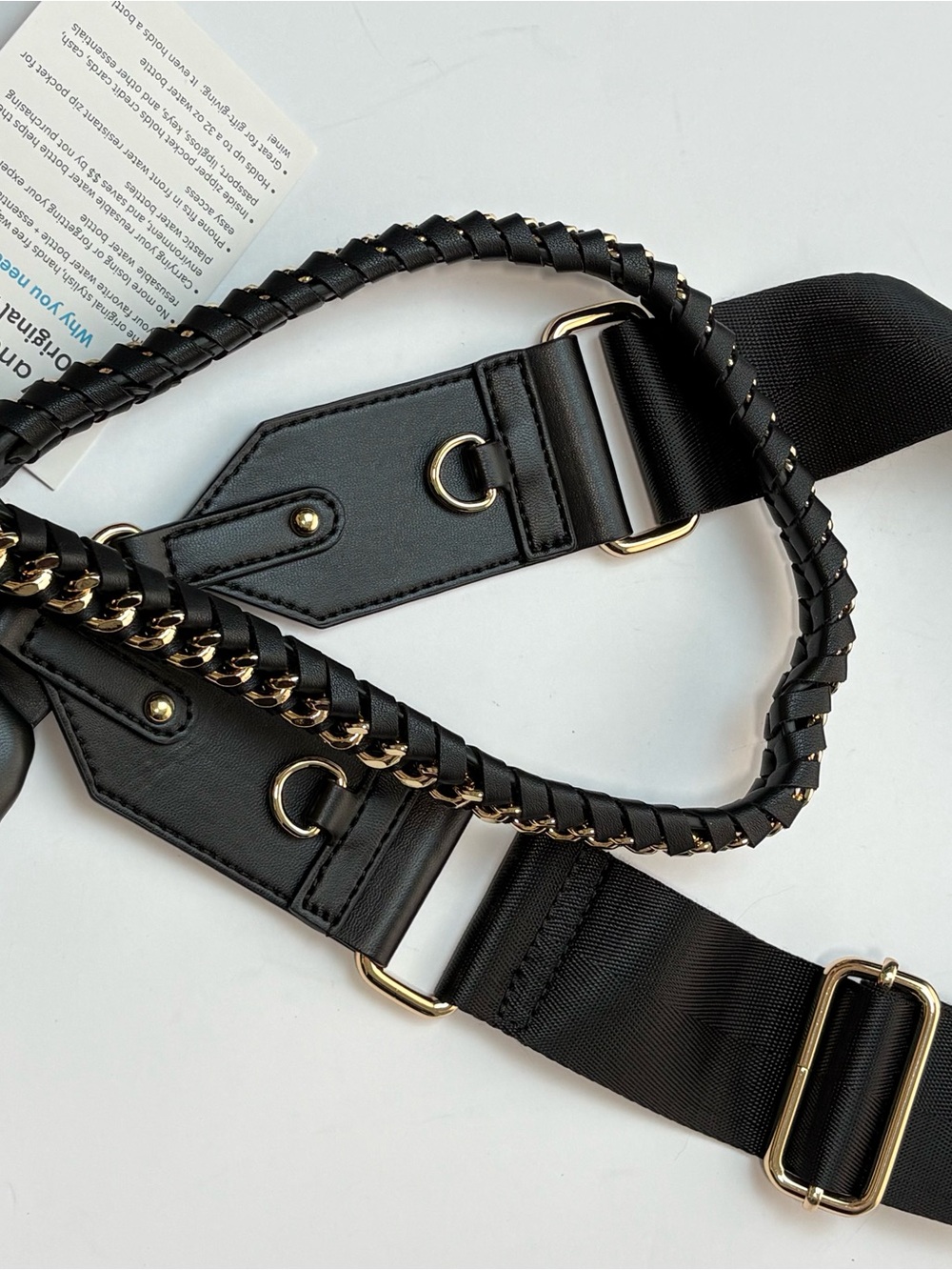 Wander Black Quilted PU Belt Bag with Gold Hardware - Picture 14 of 14